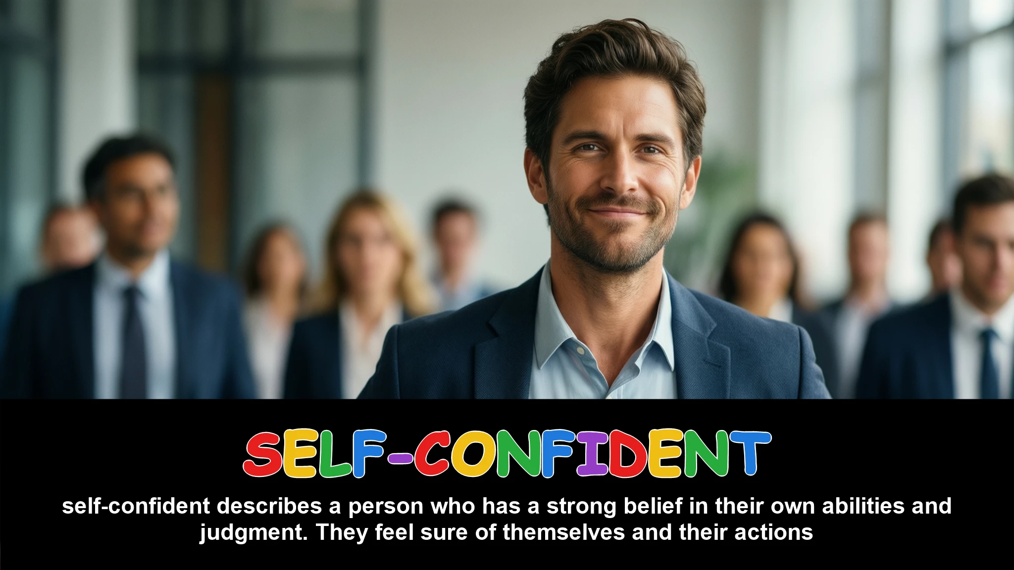 English Illustration for self-confident